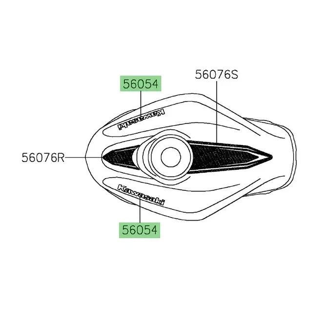 Autocollant "Kawasaki" réservoir Kawasaki Z125 (2019-2024) | Moto Shop 35