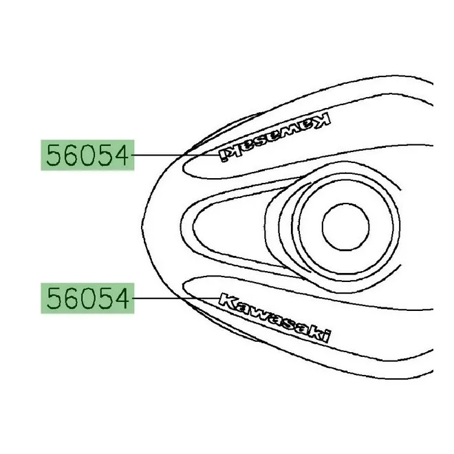 Autocollant "Kawasaki" réservoir Kawasaki Z125 (2019-2024) | Moto Shop 35