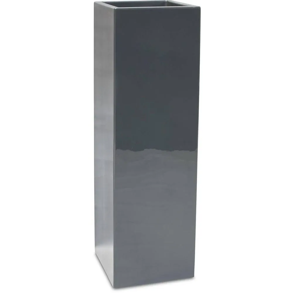 Bac fibres de verre gelcoat 40x40x120cm ext. Carré haut gris glossy