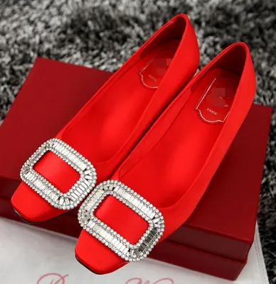 Ballerines en soie pour Femme avec Carré Fantaisie Brillant