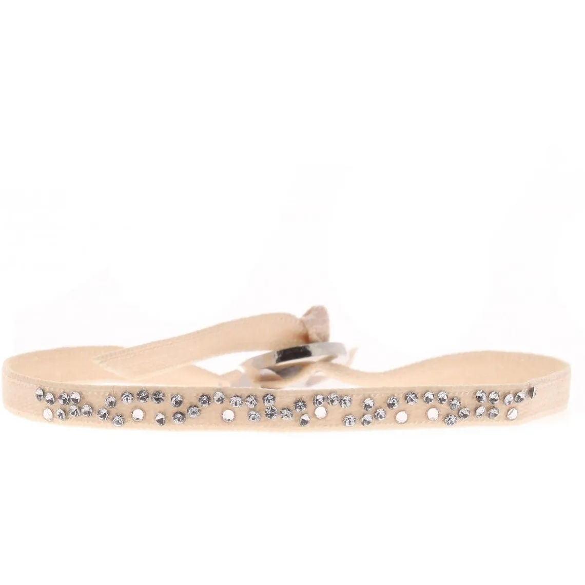 Bracelet Les Interchangeables A35651 - Bracelet Tissu Beige Cristaux Swarovski Les Interchangeables | 3 Suisses
