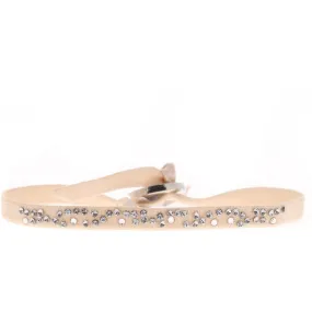 Bracelet Les Interchangeables A35651 - Bracelet Tissu Beige Cristaux Swarovski Les Interchangeables | 3 Suisses