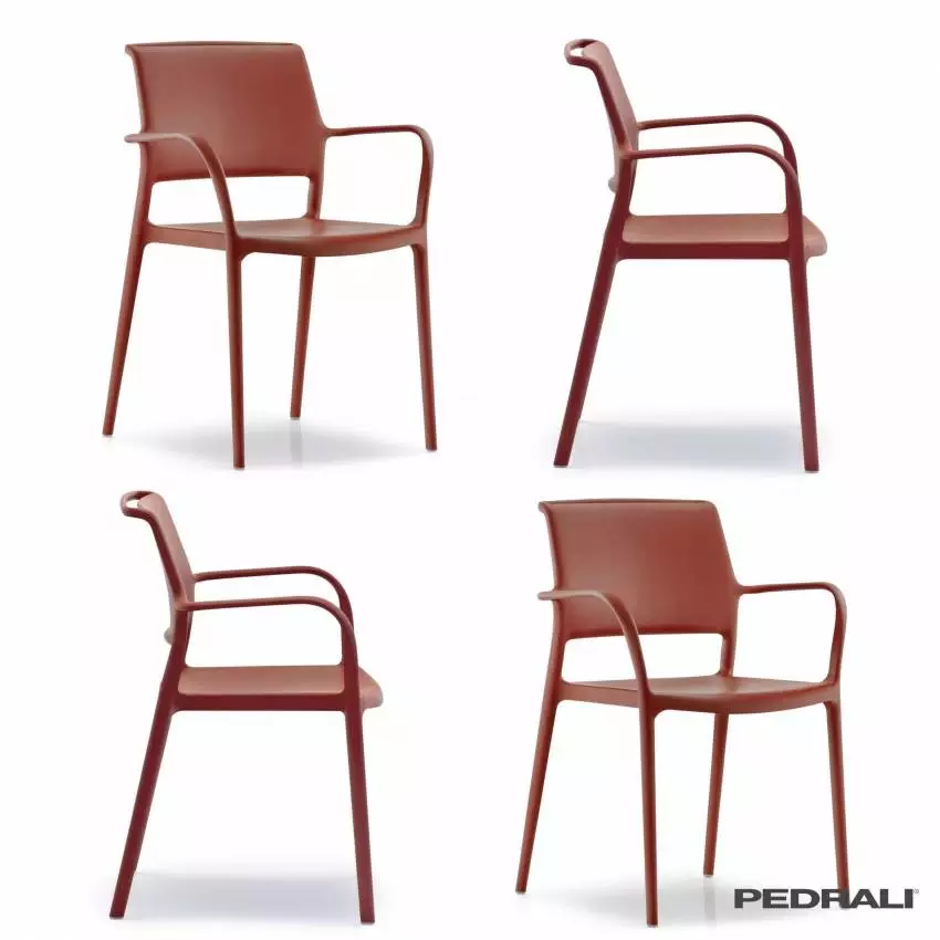Chaise ARA 315 - Int ou Ext / Rouge / Pedrali