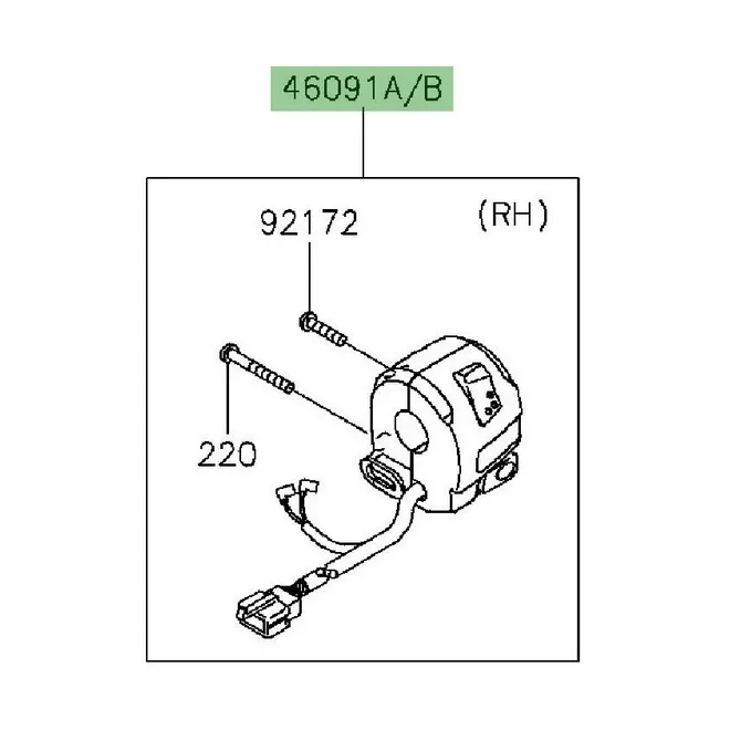 Commodo droit Kawasaki KLX 125 (2010-2016) | Moto Shop 35