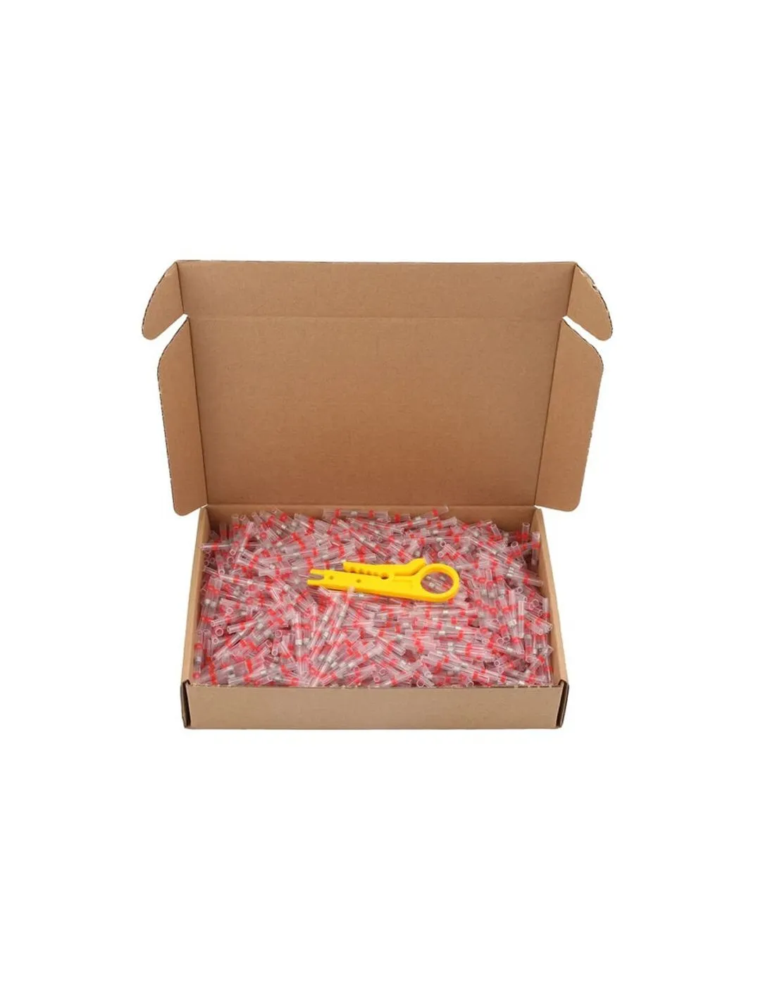 Connecteurs thermorétractables rouges | Paquet de 100 pièces | Section de câble de 0,5 à 1,5 mm2