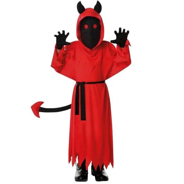 Costume Halloween enfant Diable rouge en taille 7 à 9 ans (x1) REF/22066 - Fille ou Garçon -