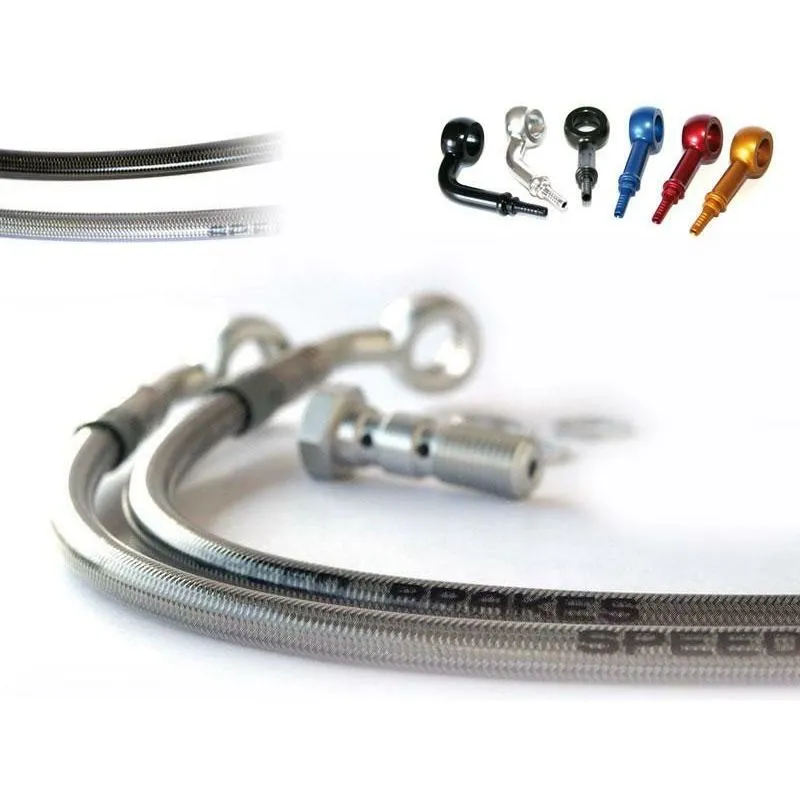 Durite de frein avant d'aviation SPEEDBRAKES Kawasaki GPZ 900 R carbone/raccord titane