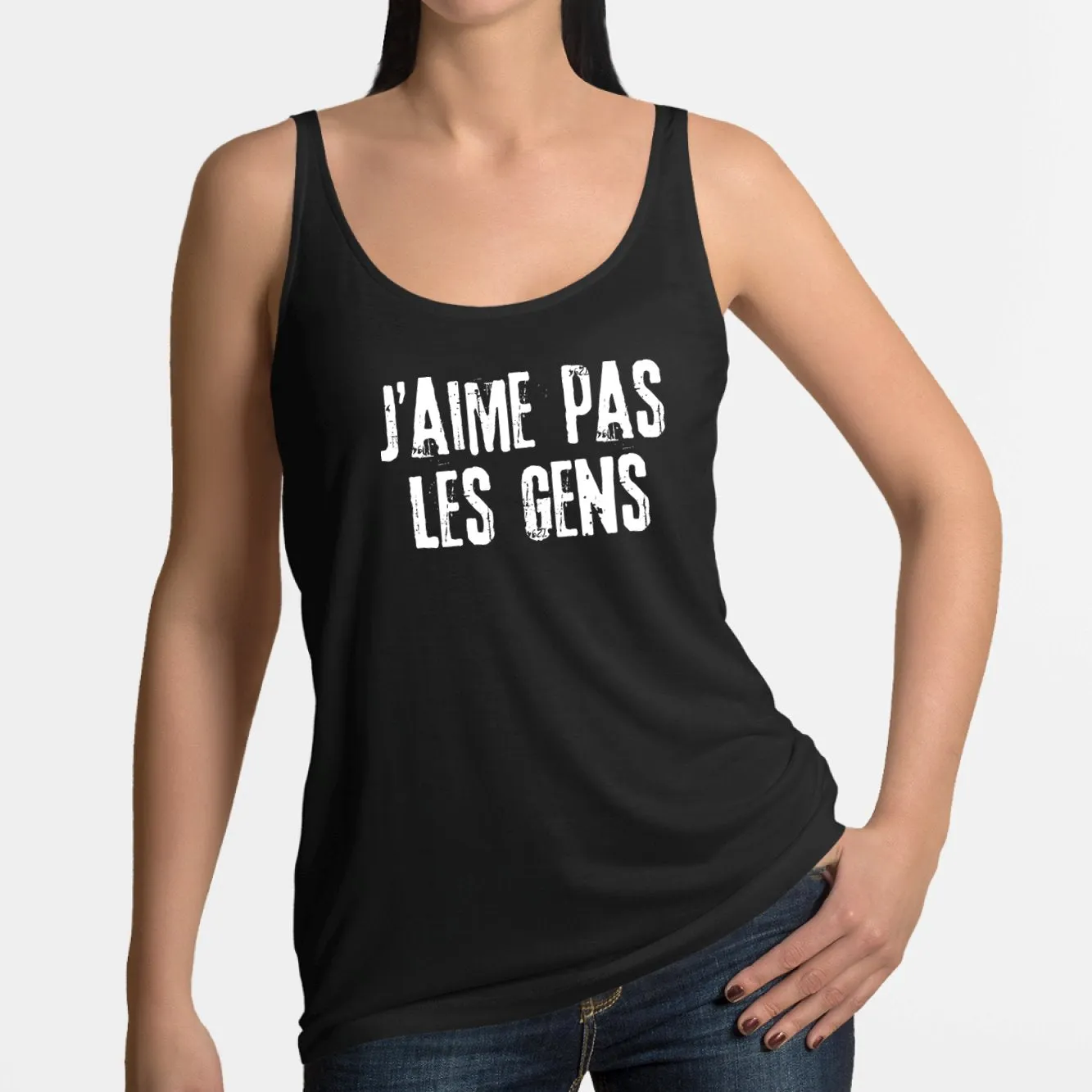 Débardeur Femme J'aime pas les gens