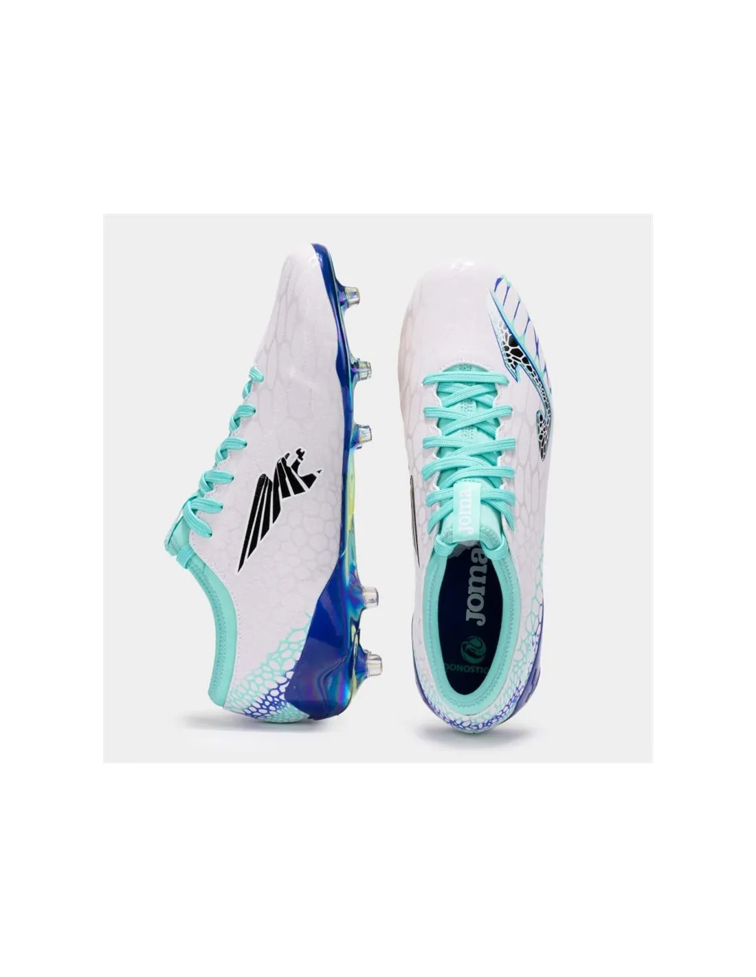 Football Joma Gol 2472 White Turquoise Firm Ground boots