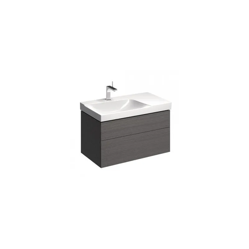 Geberit Meuble sous lavabo Xeno² 880/2 tiroirs, gris, ext. gauche