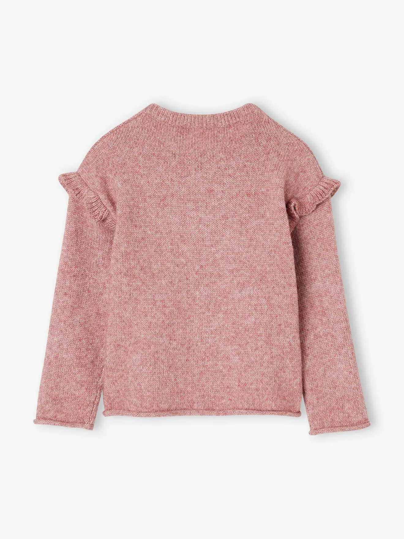 Gilet manches à volant fantaisie fille rose - Vertbaudet