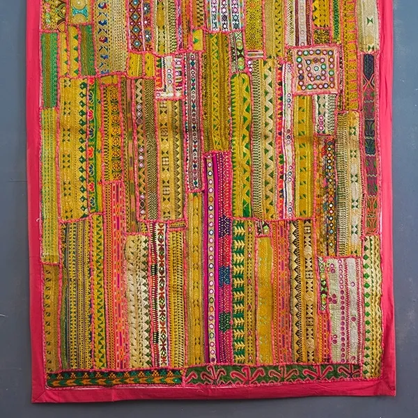Grand Patchwork Mural Indien Artisanal | Pièce Unique | Pankaj Boutique