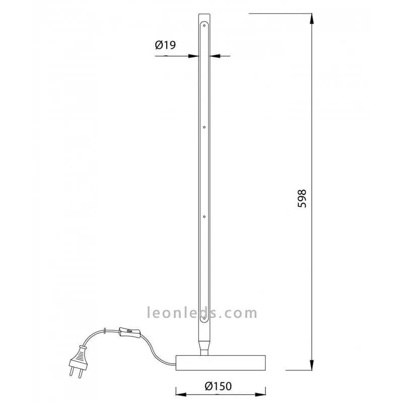 Lampe de table LED torche noire Mantra 6737 | LeonLeds.com