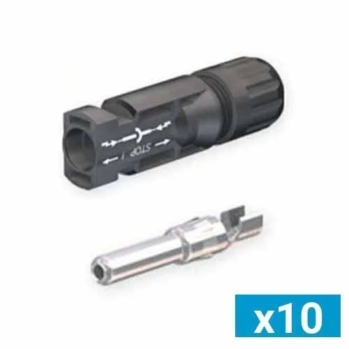 Lot de 10 connecteurs MC4 mâle 4-6mm² STAUBLI - 32.0017P0010