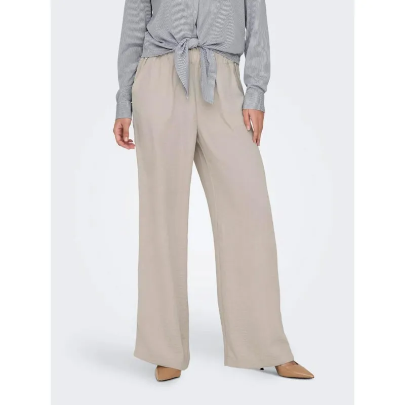 Pantalon fluide ample divya beige femme - Jacqueline De Yong | wimod