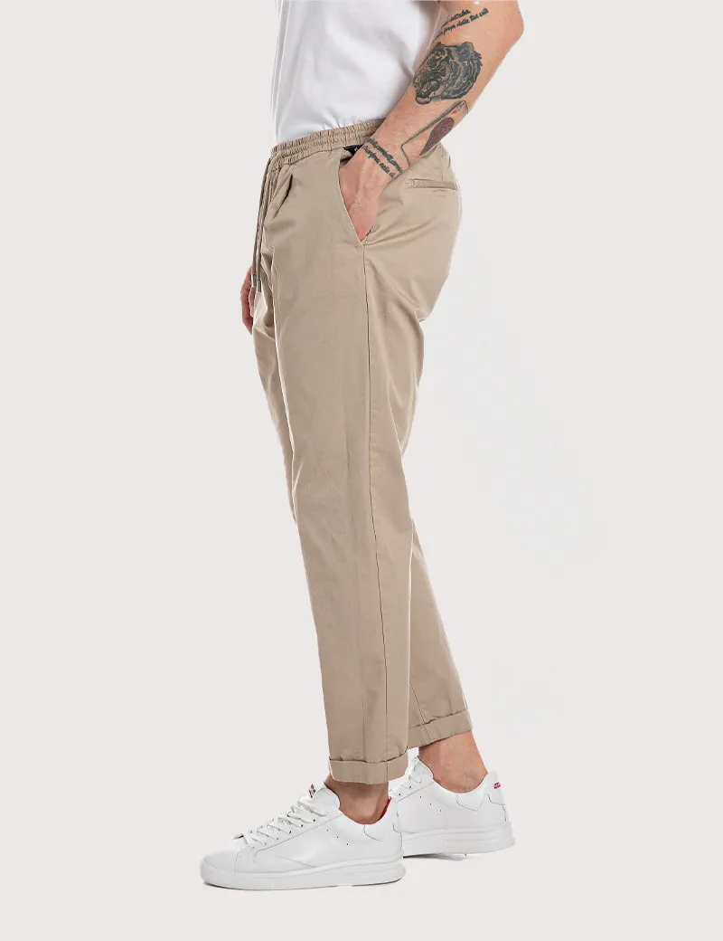 Pantalon Homme Cordon Décontracté Beige