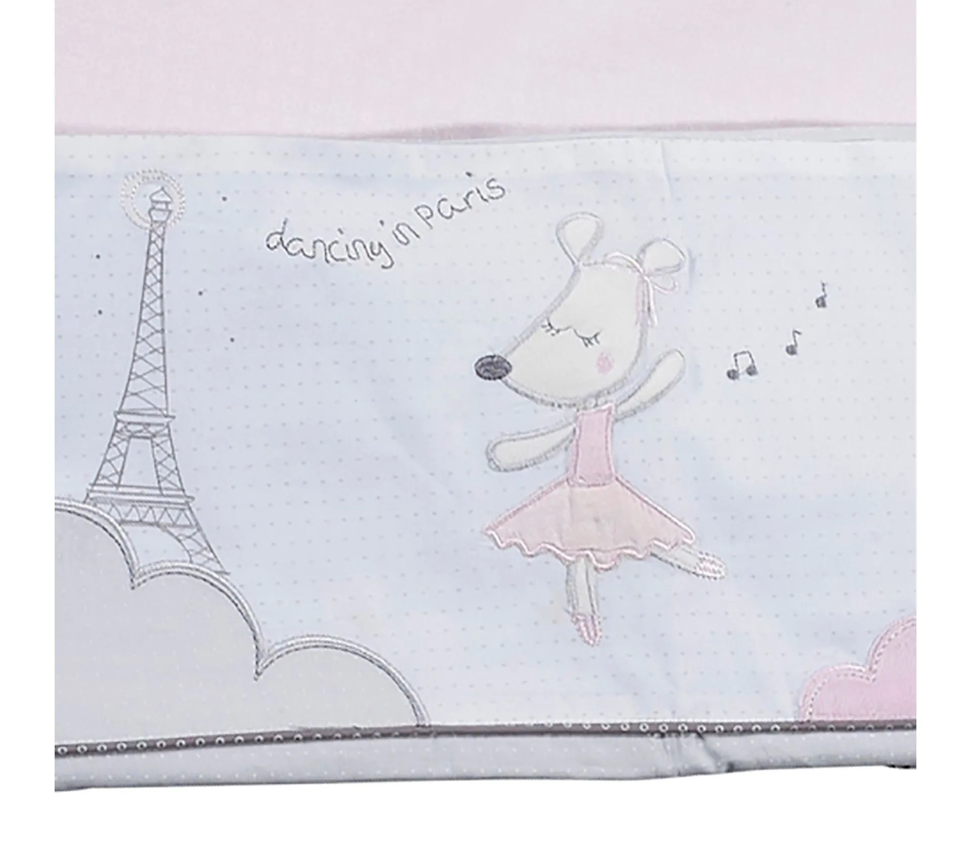 Parure De Lit Bébé 190x140cm Et Taie En Coton Rose