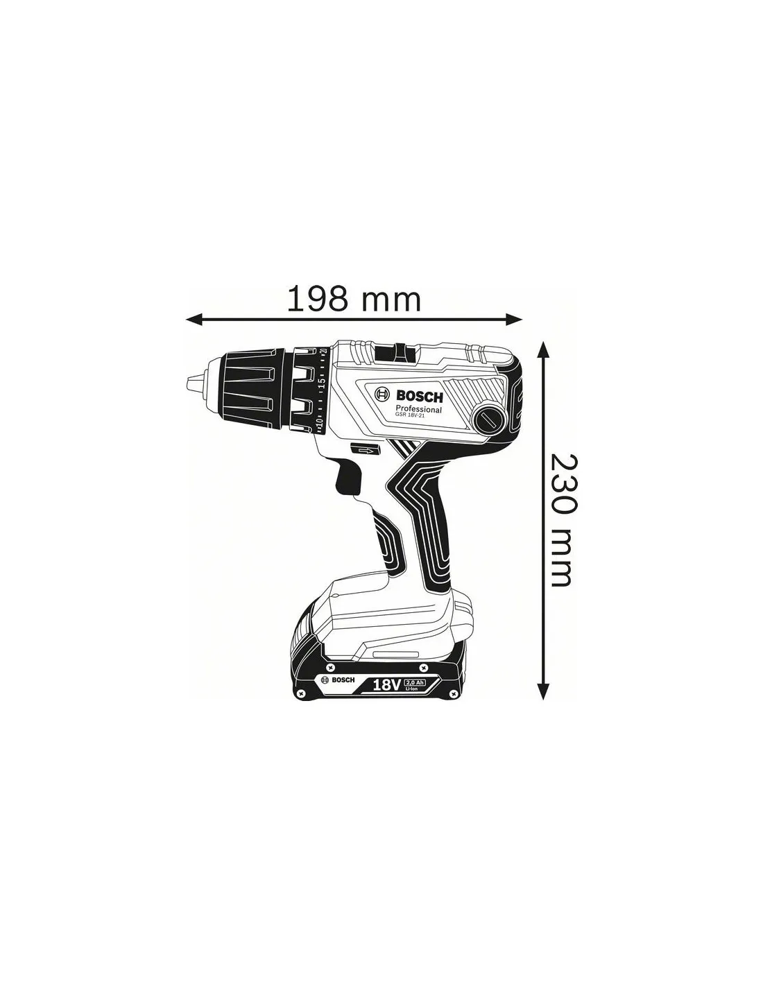 Perceuse-visseuse GSR 18V-21 solo LBOXX | 06019H1009 - Bosch
