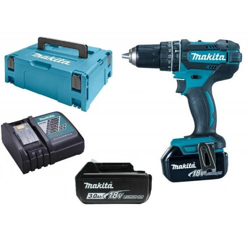 Perceuse visseuse à percussion 2x3.0Ah Makita DHP482RFJ