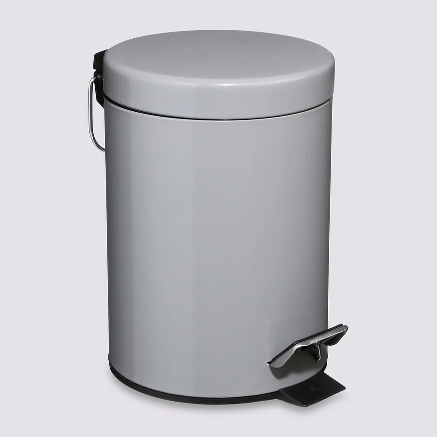 Poubelle ronde métal  3L, Gris