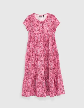 Robe longue fuchsia imprimé cachemire Ecovero® fille