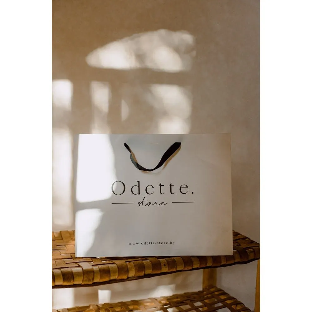 Sac papier luxe noir l (45x14x35cm) 6. Cordelette bleue recto dorure or