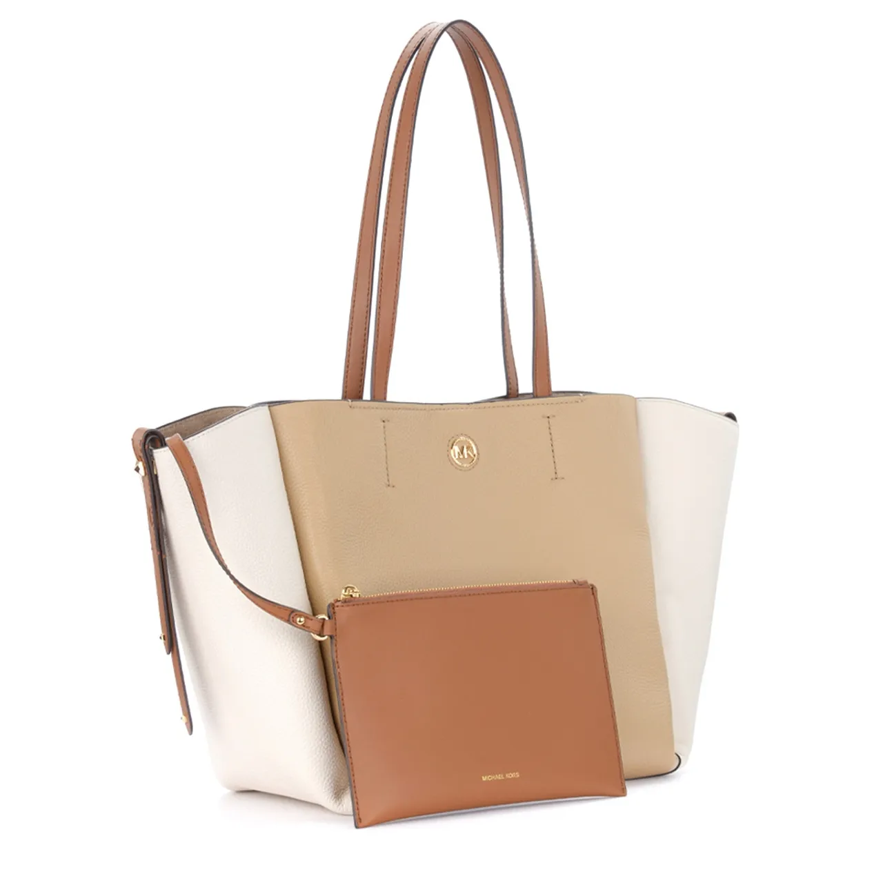 Sac porté épaule Michael Kors Freya en cuir couleur camel