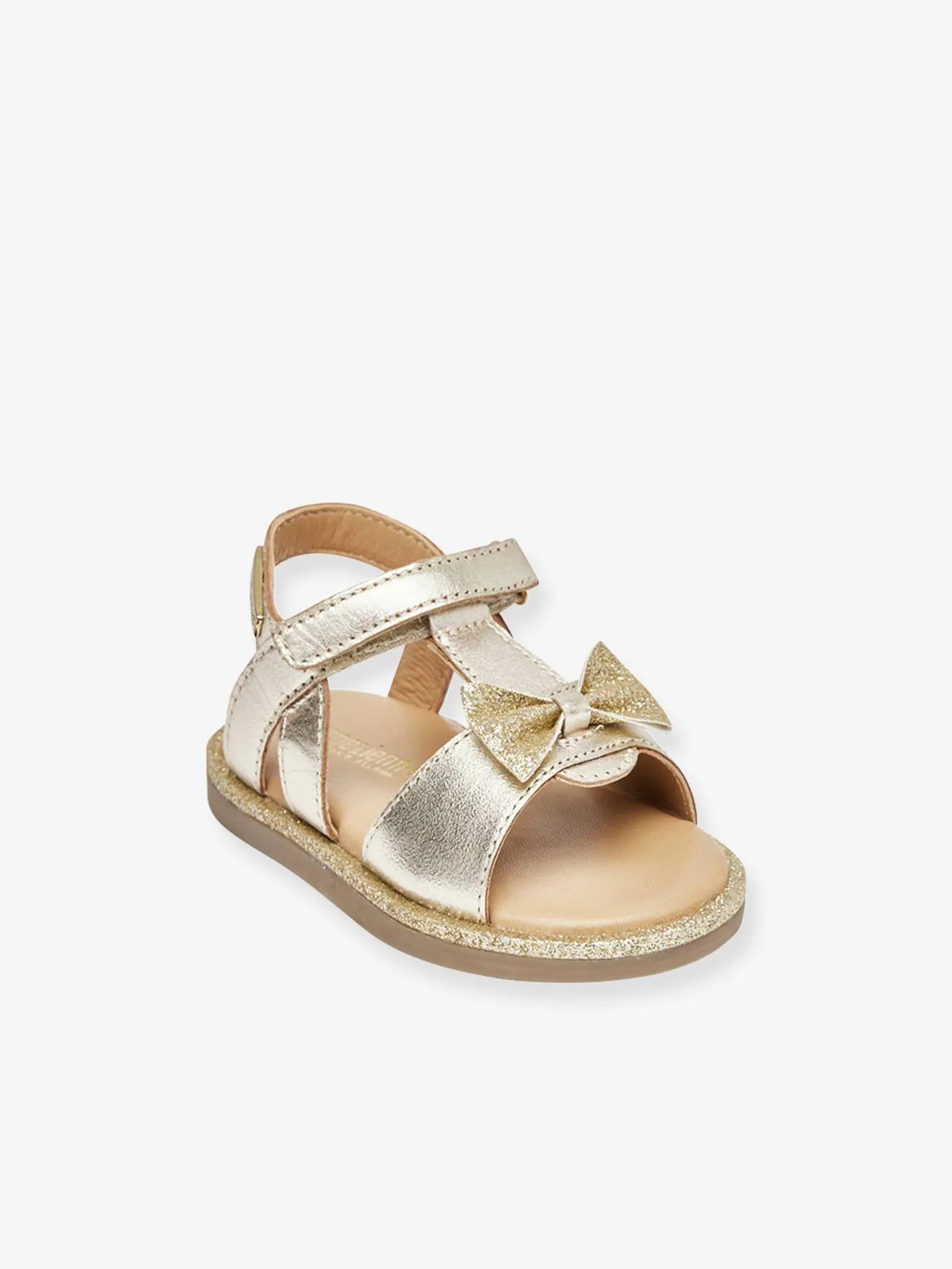 Sandales cuir bébé à scratchs Izorro LES TROPEZIENNES® PAR M. BELARBI rose - Les Tropéziennes