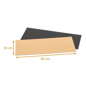 Semelles 40x10cm (classiques) bords droits or/noir par 50
