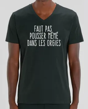 T-shirt homme Faut pas pousser mémé dans les orgies par justsayin